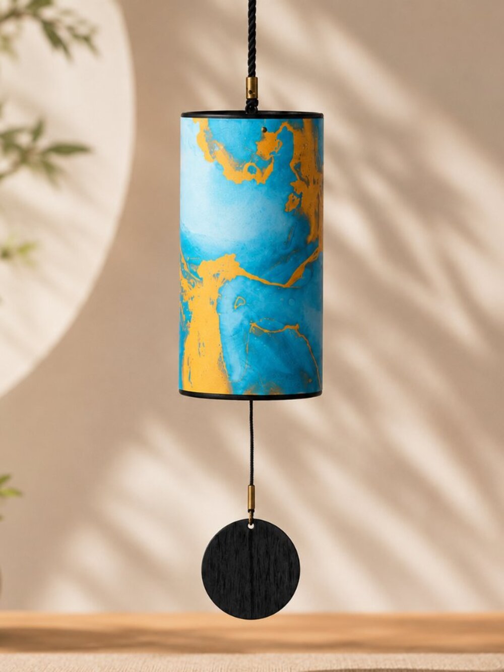 Blue Marble Wind Chime Dm Chord Zen Meditation Patio Home Decor